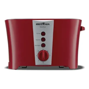 Torradeira Britânia Tosta Pane 3 Em 1 Inox 7nvl Vm 850w 110v Vermelho 127v