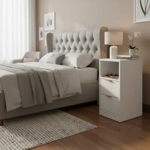 Criado-mudo Branco Fl Decor 60x30x30 2 Gavetas MDF Madeira Minimalista