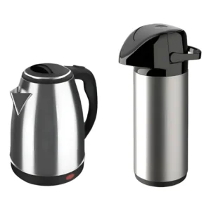 Chaleira Elétrica + Garrafa Térmica Inox Café Chá Chimarrão Cor Aço Inoxidável