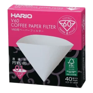 Filtro Hario V60 Branco 40 Unidades Tamanho 01