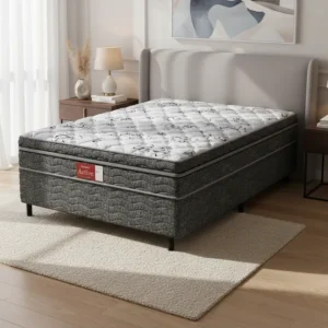 Cama Box Conjugada Probel Espuma D28 Ortopédico Unique Casal Cinza