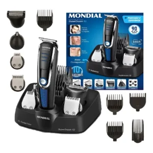 Maquina Para Corte Mondial Super Groom 10 Bg-03 Preto/azul Preto 127/220v