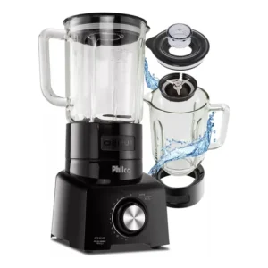 Liquidificador Philco Glass Turbo 1200w Copo De Vidro 127v Preto