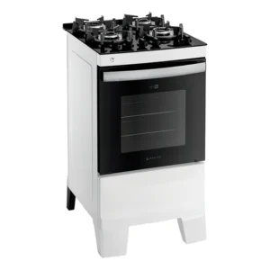 Fogão 4 Bocas Branco Com Mesa De Vidro Atlas Agile Up