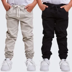 Kit 2 Calças Jeans Jogger Infantil Menino 2 A 16 Anos