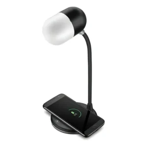Luminária 3 Em 1 Lumiplay Elgin Bluetooth Carregador Indução Preto Branco