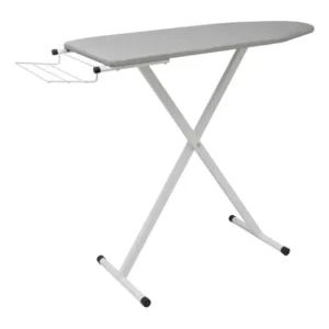 Tabua Mesa Passar Roupa Extra Forte + Porta Ferro De Passar Cor Branco Liso