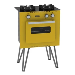 Fogão Venax GMN200.BV.PF.GLP com porta com visor - amarelo