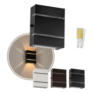Arandela Slim Interna Externa Alumínio Friso + Led G9 St2527 Estrutura Preto