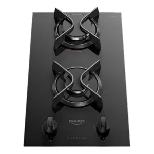 Cooktop A Gás Dako Supreme 2 Bocas Mesa Vidro Temperado Preto