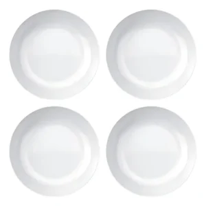 Kit 4 Pratos de Sopa Vidro 22cm Duralex Blanc Redondos Brancos