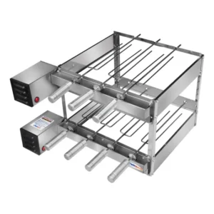 Churrasqueira Elétrica Giratória Pratic Metal Inox 7 Espetos Bivolt