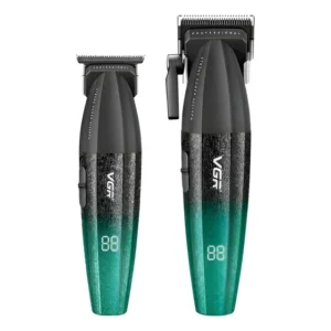Kit de máquina de barbeiro Pro Clipper Trimmer Vgr V-640 9000 Rpm, cor verde