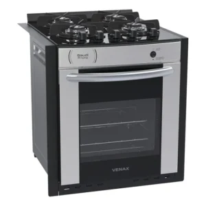 Fogao A Gas P/embutir Venax Gaudi Prisma Vitreo 4 Bocas Inox Cor Prateado
