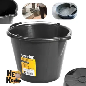 Balde Bacia Plastico Preto Grande 12 Litro Limpeza Lavanderi Preto