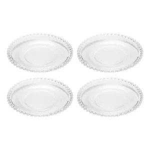 4 Pratos sobremesa Wolff ROJE2672 Pearl de Cristal Incolor