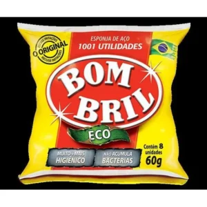 Palha de Aço Bom Bril Eco Remoção de Resíduos Kit 2 Pacotes com 8 Unidades
