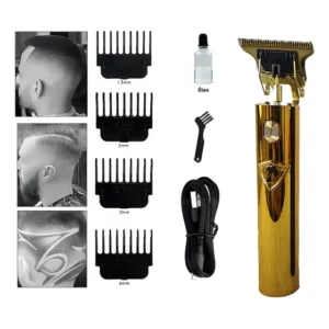 Máquina Acabamento Sem Fio Daling DL1520 Barbeiro Dourado Bateria