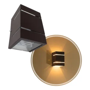 Arandela Alumínio Frisos Externa Luminária Parede St327 Estrutura Marrom