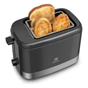 Torradeira Elétrica Electrolux 110v Inox Preta Efficient (ets10) Com 8 Níveis De Tostagem Com Função Descongelar