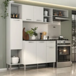 Armário De Cozinha Compacta Smart Multimóveis Mp2219 Cor Branco