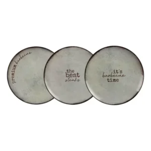 Prato Raso Tramontina Churrasco Rustic 28cm Porcelana Decora Marrom