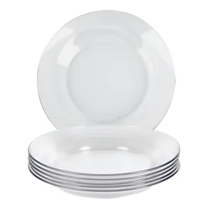 Kit 12 Pratos Fundos Vidro Duralex Astral 22,2cm Transparente