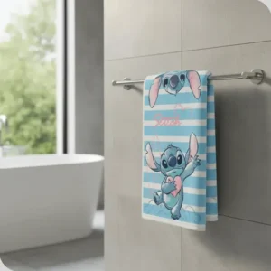 Toalha De Banho Stitch Personagem 70 Cm X1,40m Macia Lepper