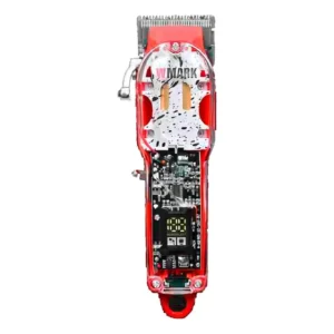 Máquina de Cortar Cabelo Wmark NG-409 Cordless Vermelha Bivolt 6 Pentes