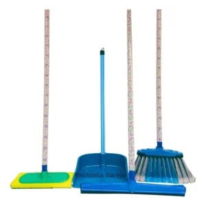 Kit Vassoura, Rodo, Pá E Limpa Lava Azulejo