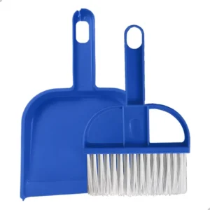 Kit Pá E Escova Vassourinha Mini Limpeza Cleantech Ct0046 Azul