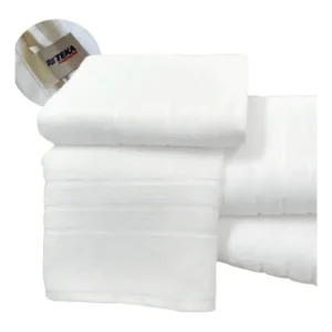 Toalha Rosto Teka 12 pecas Profiline Hotel Salão Hospital Atacado Spa Cor Branco Profissional