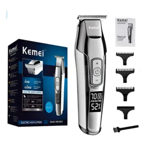 Aparador De Pelo Corte Cabelo E Barba Kemei Km 5027 Bivolt Prata 127/220v