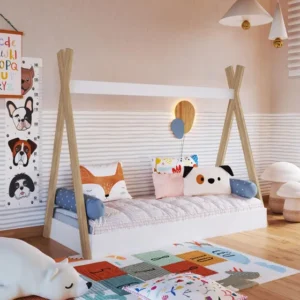 Cama Infantil Cabana Montessoriana De Solteiro Menino Menina