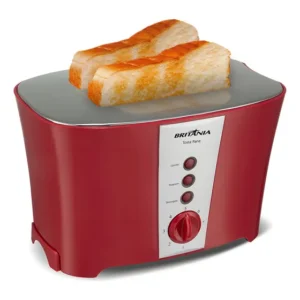 Torradeira Britânia Tosta Pane 3 Em 1 Inox 7 Níveis 850w Cor Vermelho