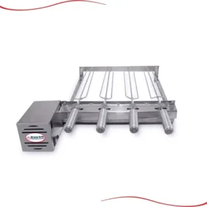 Kit Grill Giratório Inox 4 Espetos Bivolts Único Andar Cor Esquerdo 110V/220V