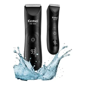 Aparador Pelos Unissex Barbeador Kemei Prova D'agua Indolor Preto 127/220v