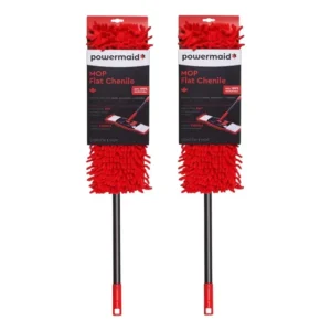 Kit 2 Mop Flat Esfregão Vermelho Cinza Powermaid