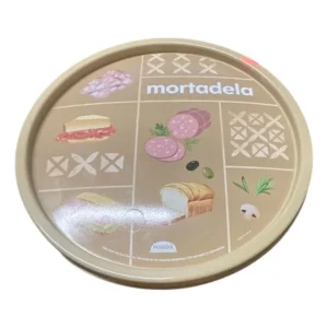 Porta Frios Pote Para Mortadela Redondo Decorado 750ml Cor Palha