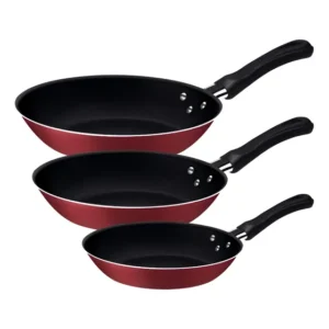 Jogo De Frigideiras Linz 3 Peças Vermelho Tramontina