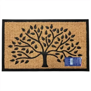Capacho Antiderrapante Fibra De Coco Horizontal 75cm X 45cm Comprimento 75 Cm Desenho Do Tecido Árvore Da Vida Largura 45 Cm
