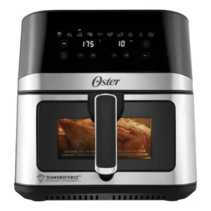Fritadeira Oster AF75w 7.5l, janela digital e cinza claro interno
