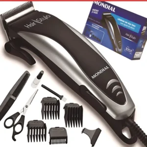 Kit Máquina Cortar Cabelo Barba Mondial 4 Pentes Cr02 Inox