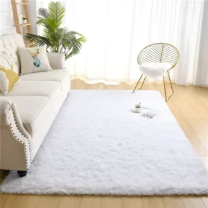 Tapete 2x1,5 Sala Peludo Quarto Cores Variadas Cor Branco Desenho Do Tecido Pelo Alto