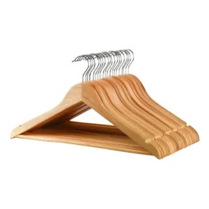 Kit 120 Cabides Para Roupas Em Madeira Premium Marrom