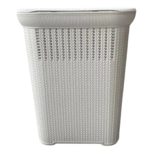 Cesto Telado Rattan 50 Litros Com Tampa Luxo Premium