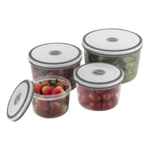 Conjunto 4 Potes Herméticos Redondos De Plástico Electrolux Cor Transparente