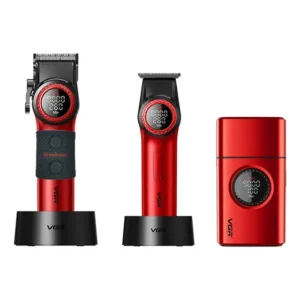 Máquina de corte de cabelo Vgr Clipper V-001 Combo + Barbeador V-377 + Pulseira V-977 cor vermelha