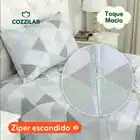 Jogo De Lençol Cama Solteiro Size 2 Peças Box Estampado Com Elástico Malha 100% Algodão Cozzilar Toque Macio Hotel Pousada Modelo 9 - Imagem 4