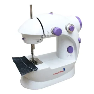 Mini Máquina Costura Portátil Com Pedal + Acessórios Branco 127/220v